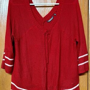 Hannah Red Knit Oversized Comfy Sweater Sz Lg